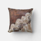 レザー、素朴アンティークレースとパールズウェスタン クッション (正面)