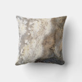 レザー、素朴アンティークレースとボタンウェスタン クッション (裏面)