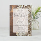 レザー&素朴ブライダルレースブライダルシャワー 招待状 (スタンド正面)