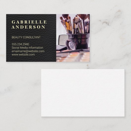 レザー |美しいファッションスタイリスト 名刺 (正面/裏面)