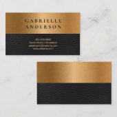 レザー |金のメタリックカラーブロック 名刺 (正面/裏面)