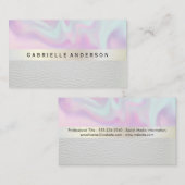 レザー |金属トリム | Pastel液体背景 名刺 (正面/裏面)