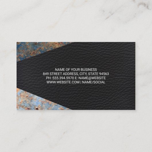レザー |錆びた金属 名刺 (裏面)