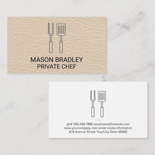 レザー | BBQツール 名刺 (正面/裏面)