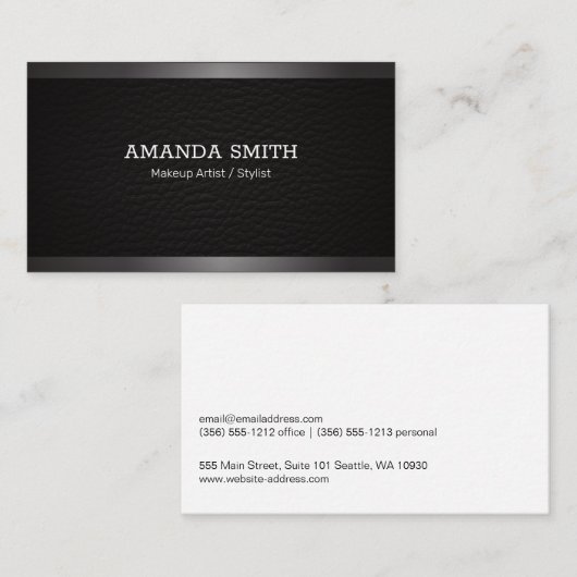 レザー | Lux Trim |エグゼクティブ 名刺 (正面/裏面)