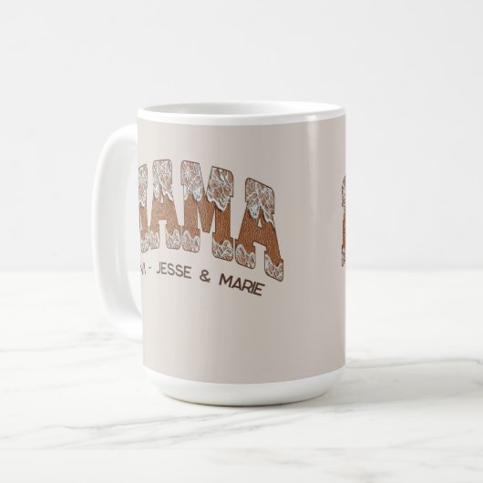 レザーn'レースカントリーバーシティスタイルママ コーヒーマグカップ (正面左)