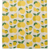 レシトロンス01レトロレモン抽象芸術レモン シャワーカーテン (正面)