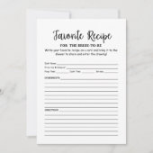 レシピお気に入りのゲームカード用ブライダルシャワー (正面)