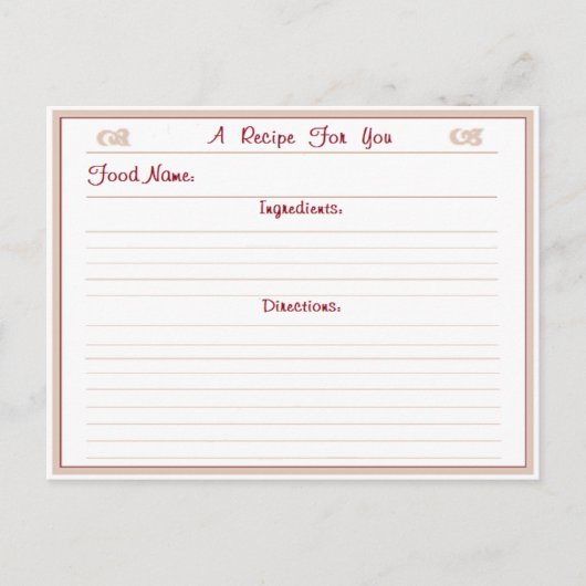 レシピかわいらしはがき ポストカード (正面)