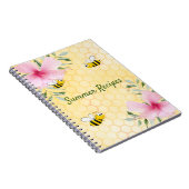 レシピでこぼこ蜂イエローハニカムピンクフローラ ノートブック (右側)
