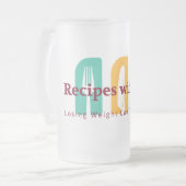 レシピとロイすり曇りガラスのマグカップ フロストグラスビールジョッキ (正面左)