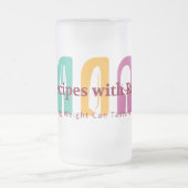 レシピとロイすり曇りガラスのマグカップ フロストグラスビールジョッキ (中央)