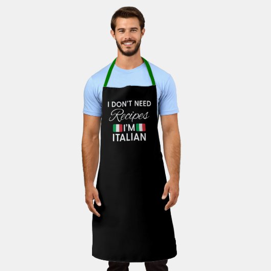 レシピなんていらない イタリア人だから エプロン (着用した状態)