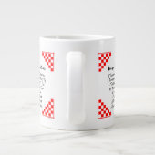 レシピに相当する赤のチェック ジャンボコーヒーマグカップ (裏面)