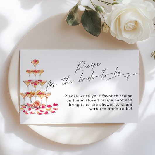 レシピのための花嫁パテルズとプロセッコブライダル エンクロージャーカード