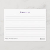 レシピのための花嫁フローラ&バタフライ ポストカード (裏面)