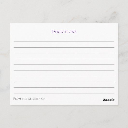 レシピのための花嫁フローラ&バタフライ ポストカード (裏面)