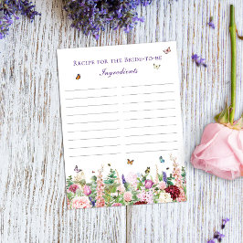 レシピのための花嫁フローラ&バタフライ ポストカード