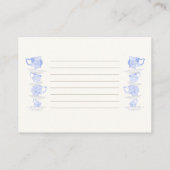 レシピのための花嫁ブルーティーセット中国レース金ゴールドシック エンクロージャーカード (裏面)