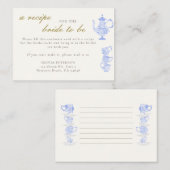レシピのための花嫁ブルーティーセット中国レース金ゴールドシック エンクロージャーカード (正面/裏面)