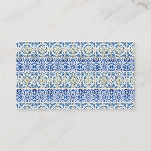 レシピのイタリアのレモンタイルイタリアのブライダルシャワー エンクロージャーカード (裏面)