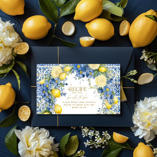 レシピのイタリアのレモンタイルイタリアのブライダルシャワー エンクロージャーカード