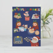 レシピのクリスマスアップルのクッキーのグリーティングカード 招待状 (スタンド正面)