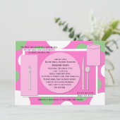 レシピのブライダルシャワー招かわいらし待 – ピンク 招待状 (スタンド正面)
