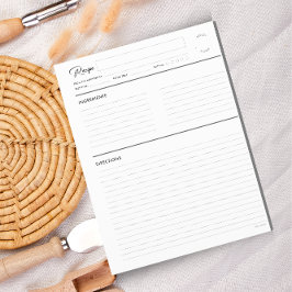 レシピのページモダンを灰色の文字形式で並べる