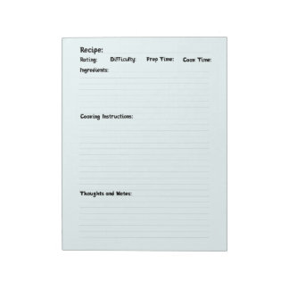 レシピの作った家族のための本 ノートパッド