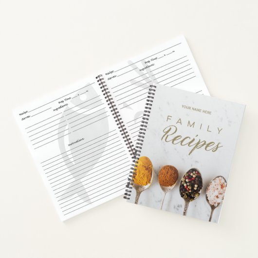 レシピの台所用の本 ノートブック (内部)