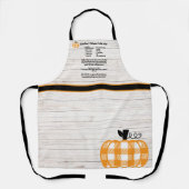 レシピの木酒の秋のプリドオレンジのカボチャ白 エプロン (正面)