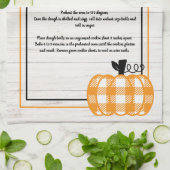 レシピの木酒の秋のプリドオレンジのカボチャ白 キッチンタオル (折り畳み)