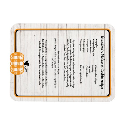 レシピの木酒の秋のプリドオレンジのカボチャ白 マグネット (横)