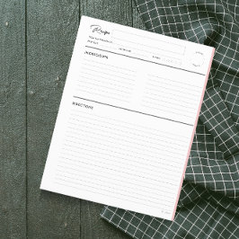 レシピの横線モダン赤面の書式