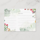 レシピの水彩の野草を取り入れたカード エンクロージャーカード (裏面)