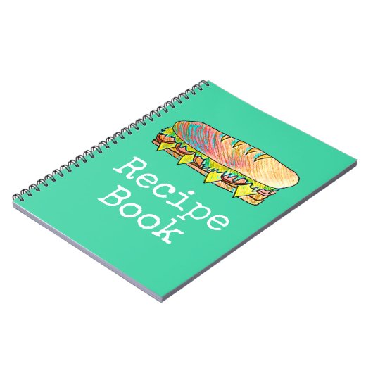 レシピの食糧潜水艦サンドイッチ食糧芸術 ノートブック (左側)