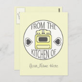 レシピはがき – レトロイエローストーブ ポストカード (正面/裏面)