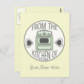 レシピはがき – レトログリーンストーブ ポストカード (正面/裏面)