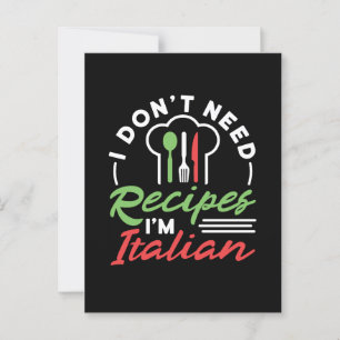 レシピは要らないイタリアンおもしろい調理師 ポストカード
