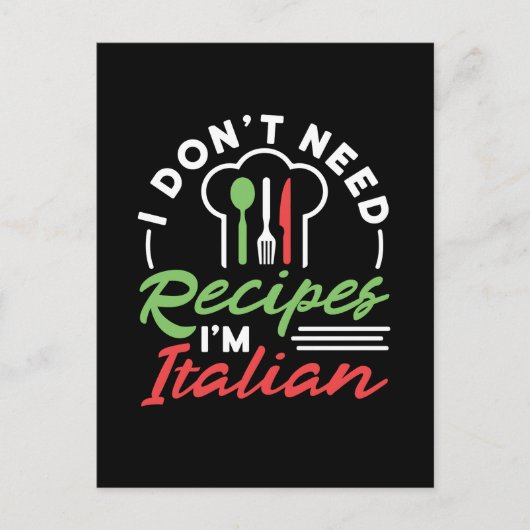 レシピは要らないイタリアンおもしろい調理師 ポストカード (正面)