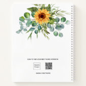 レシピひまわりユーカリ緑のスクリプト名 ノートブック (裏面)