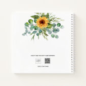 レシピひまわりユーカリ緑のスクリプト名 ノートブック (裏面)