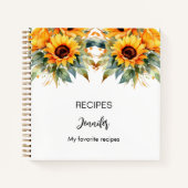 レシピひまわり水色名 ノートブック (正面)