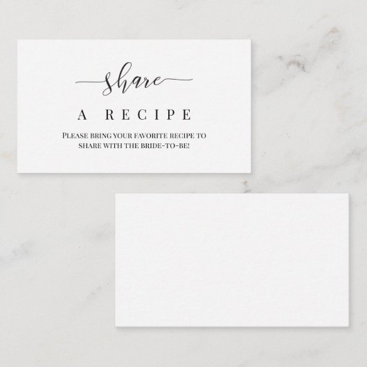 レシピを共有する エンクロージャー カード (正面/裏面)