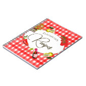 レシピイタリアンテーマレモンレッドホワイトボタニカル ノートブック (左側)