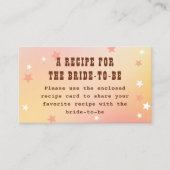 レシピウェスタンかわいらしピーチスターズブライダルシャワー エンクロージャーカード (正面)