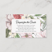 レシピエレガントピンクの花ブライダルシャワー エンクロージャーカード (正面)
