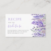 レシピエレガントラベンダーフローラブライダルシャワー エンクロージャーカード (正面)