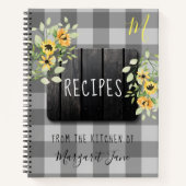 レシピオーガナイザー料理本ファームハウスキッチン素朴 ノートブック (正面)
